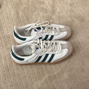 Adidas Kids White and Dark Green Sneakers